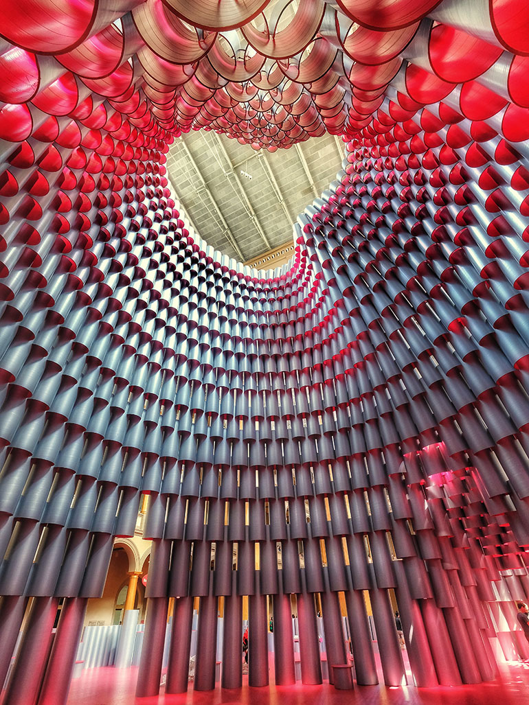 Studio Gang - Hive, 2017, 2,700 wound paper tubes, installation view, National Building Museum feat