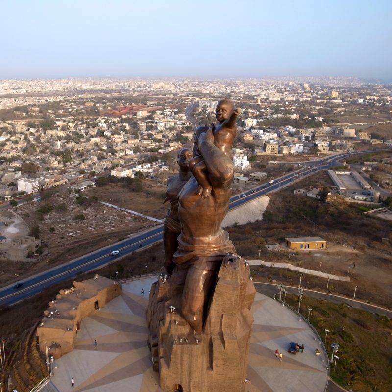 African Renaissance Monument - Bronze, 2010, 49 meter (161 feet), Ouakam suburb, Dakar, Senegal