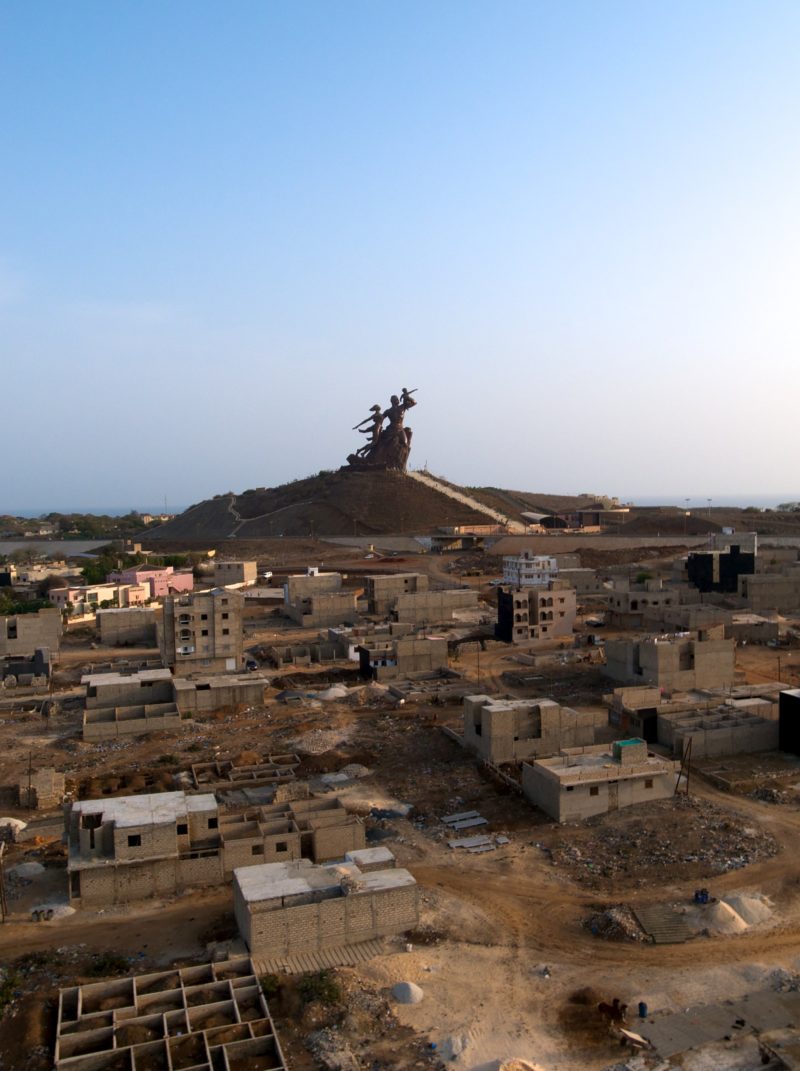 The neighborhood next to the African Renaissance Monument - Bronze, 2010, 49 meter (161 feet), Ouakam suburb, Dakar, Senegal