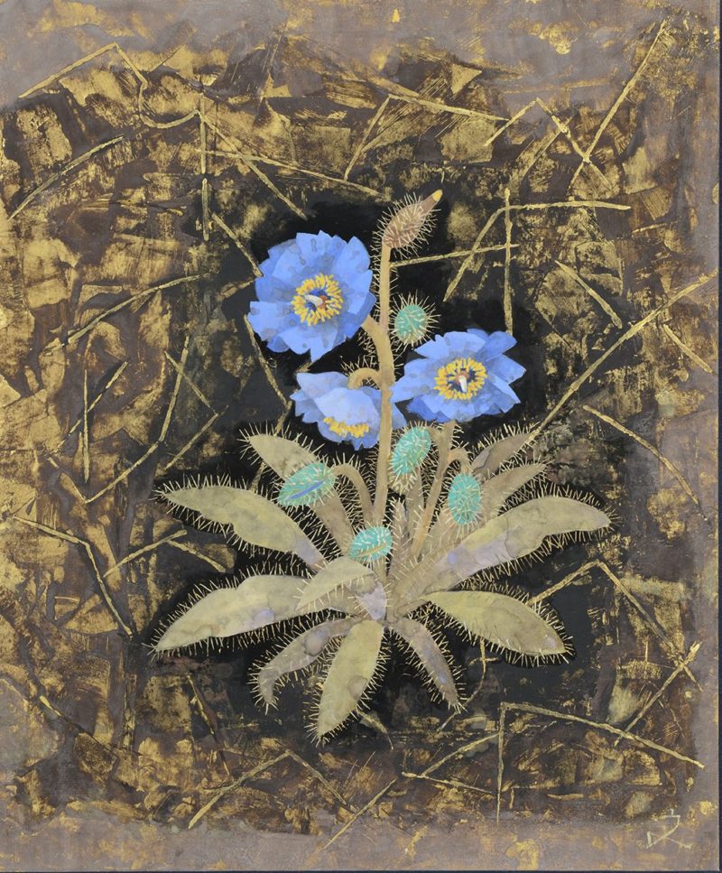 Fumiko Hori - Blue Poppy in the Himalayas (2000), color on paper