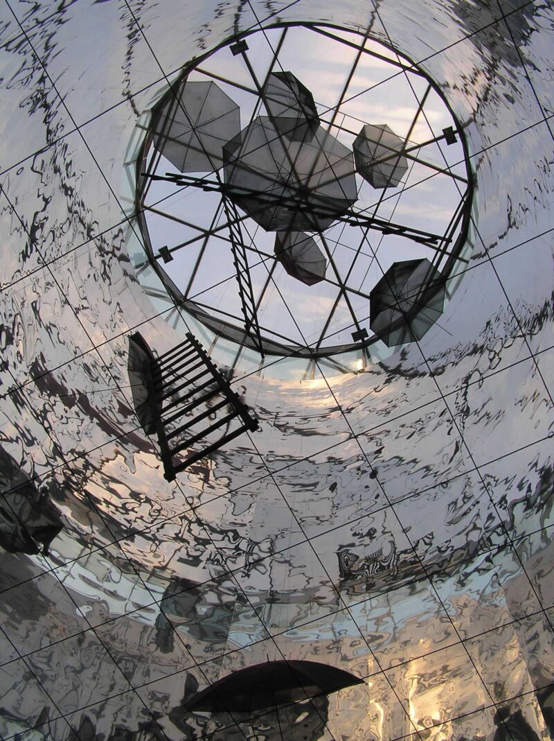 George Zongolopoulos - Atrium, 1999, stainless steel, mixed construction, 20m height, 8.5m diameter, Syntagma metro station, Athens, Greece