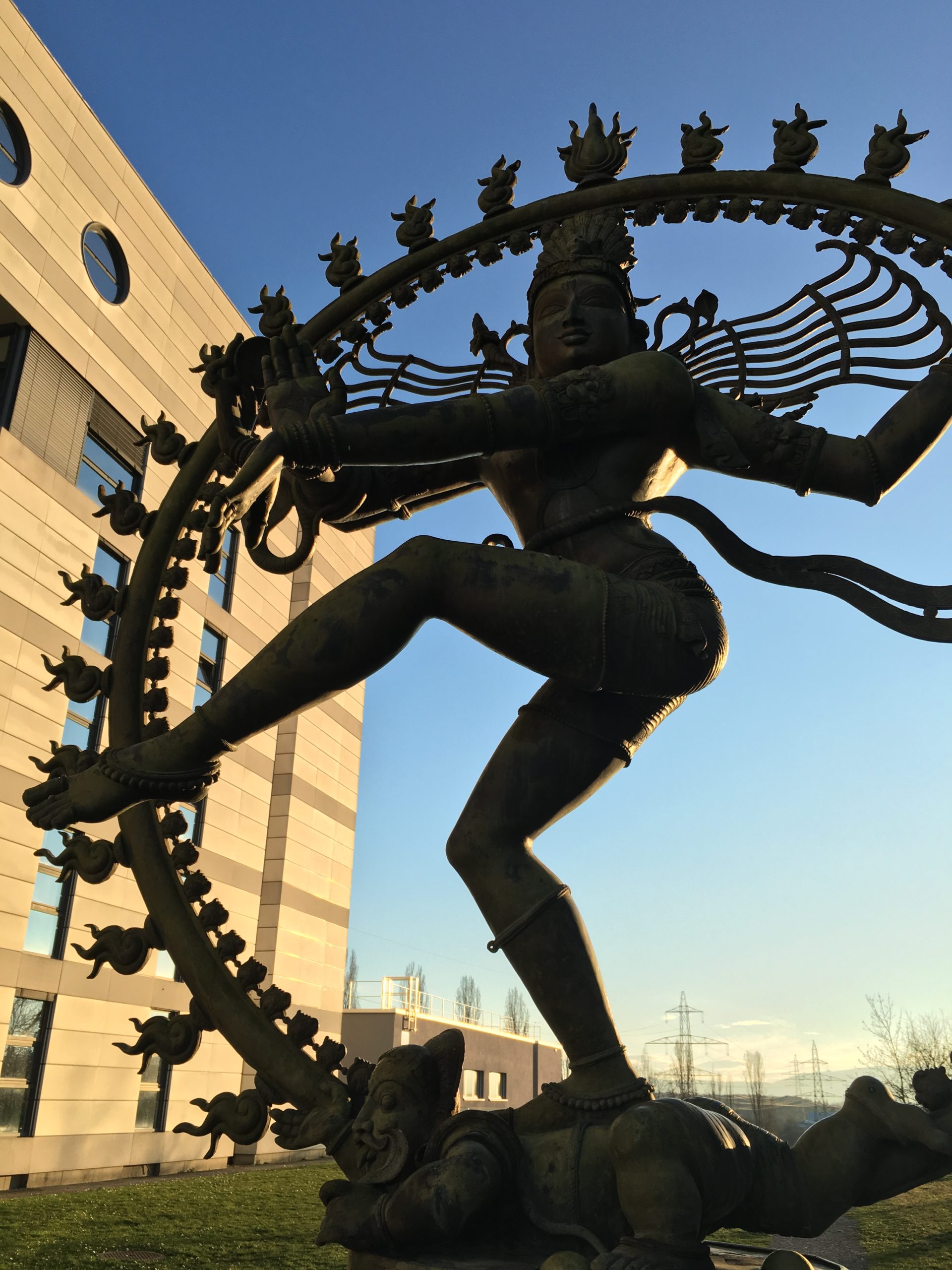 Statue of the Hindu deity Shiva as Nataraja outside CERN in Geneva; the