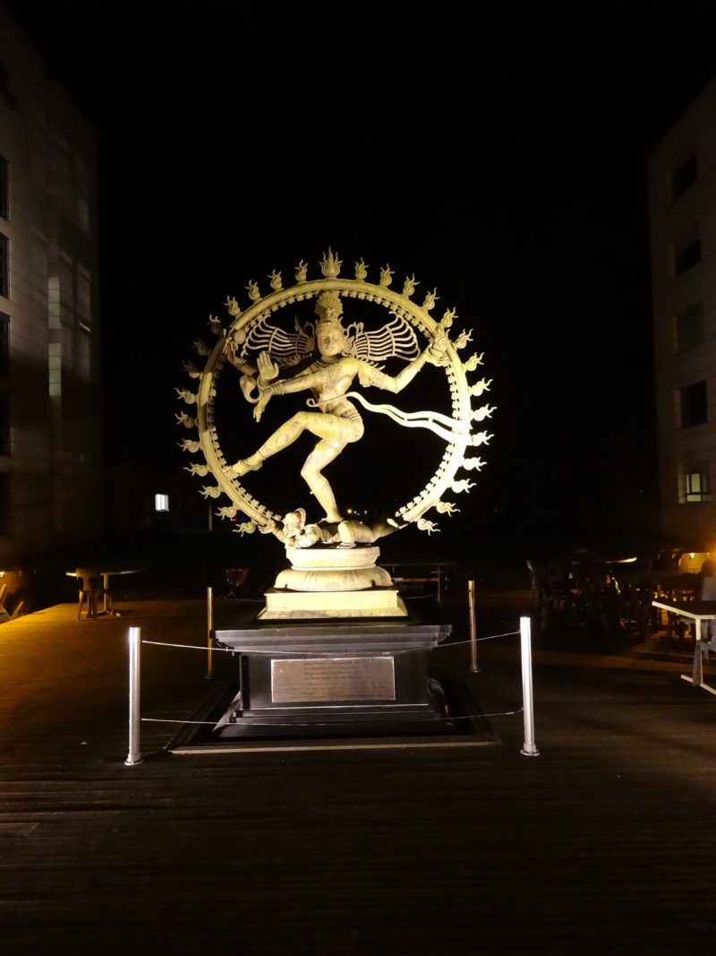 Nataraja (Shiva), 2004, bronze, 2 meters, installation view, CERN, Meyrin, Switzerland