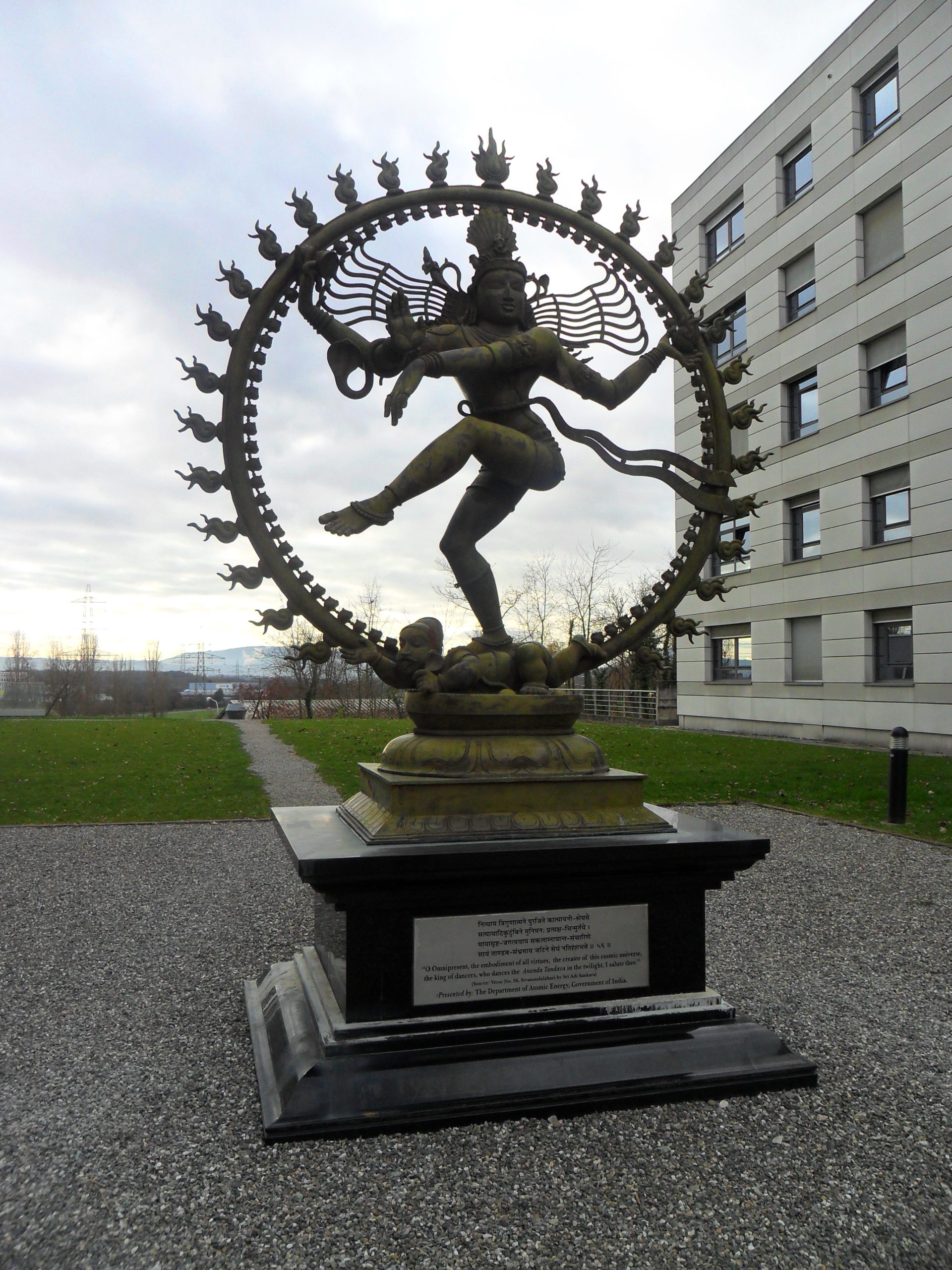 Statue of the Hindu deity Shiva as Nataraja outside CERN in Geneva; the