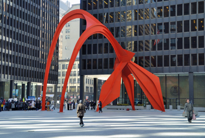 Alexander Calder - Flamingo, 1974, installation view, Federal Plaza, Chicago