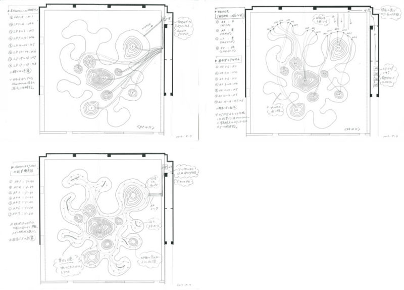 Design concept diagrams of Kohei Nawa's Foam, 2013