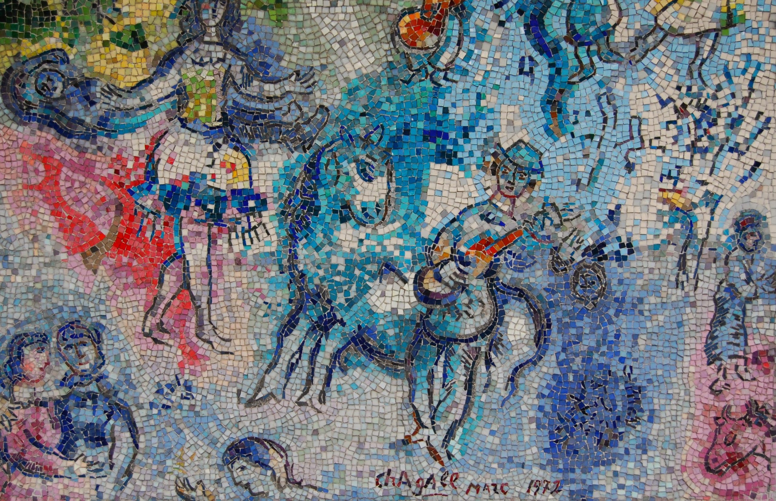 Шагал времена года. Мозаичные панно марка Шагала «четыре времени года». Мозаика Чикагского банка Шагал.