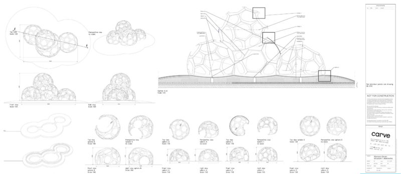 Technical drawing of Carve's Marmara Forum Cloud Playground, 2020