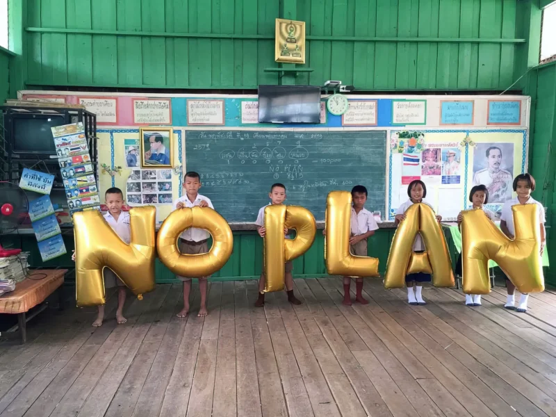 Gold balloon workshop in Thailand, Nakhonpanom at Ban Sang Paen School - No Plan, 2016, Silence was Golden 