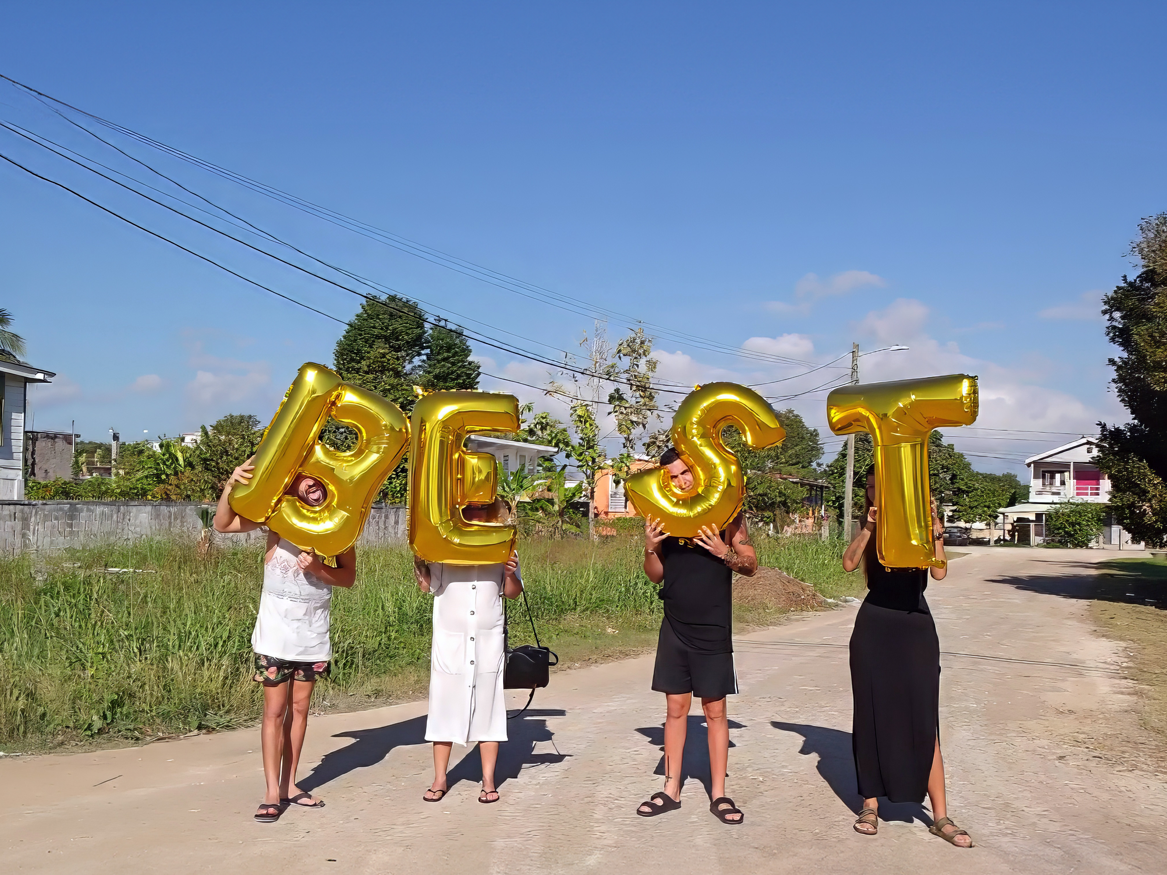 Belize, Corozal - Best, Silence was Golden, gold balloons