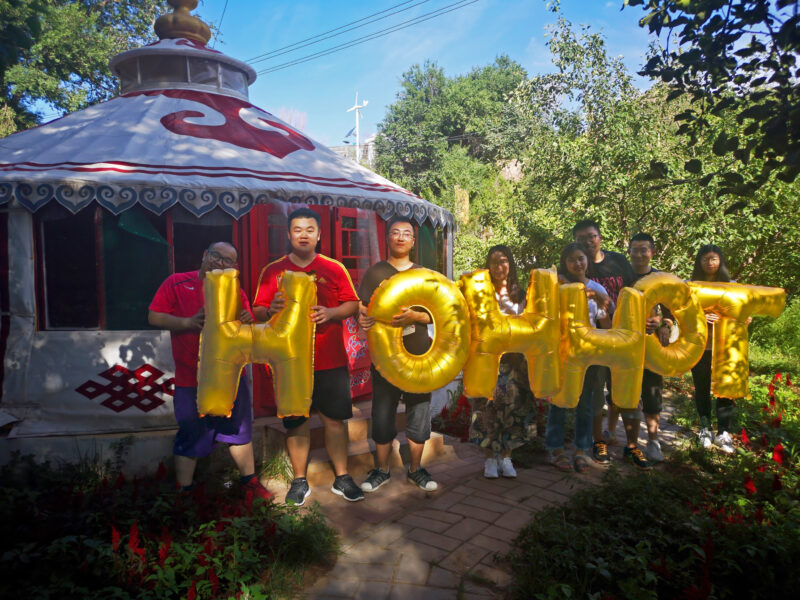 Golden balloons in Hohhot, China – Hohhot