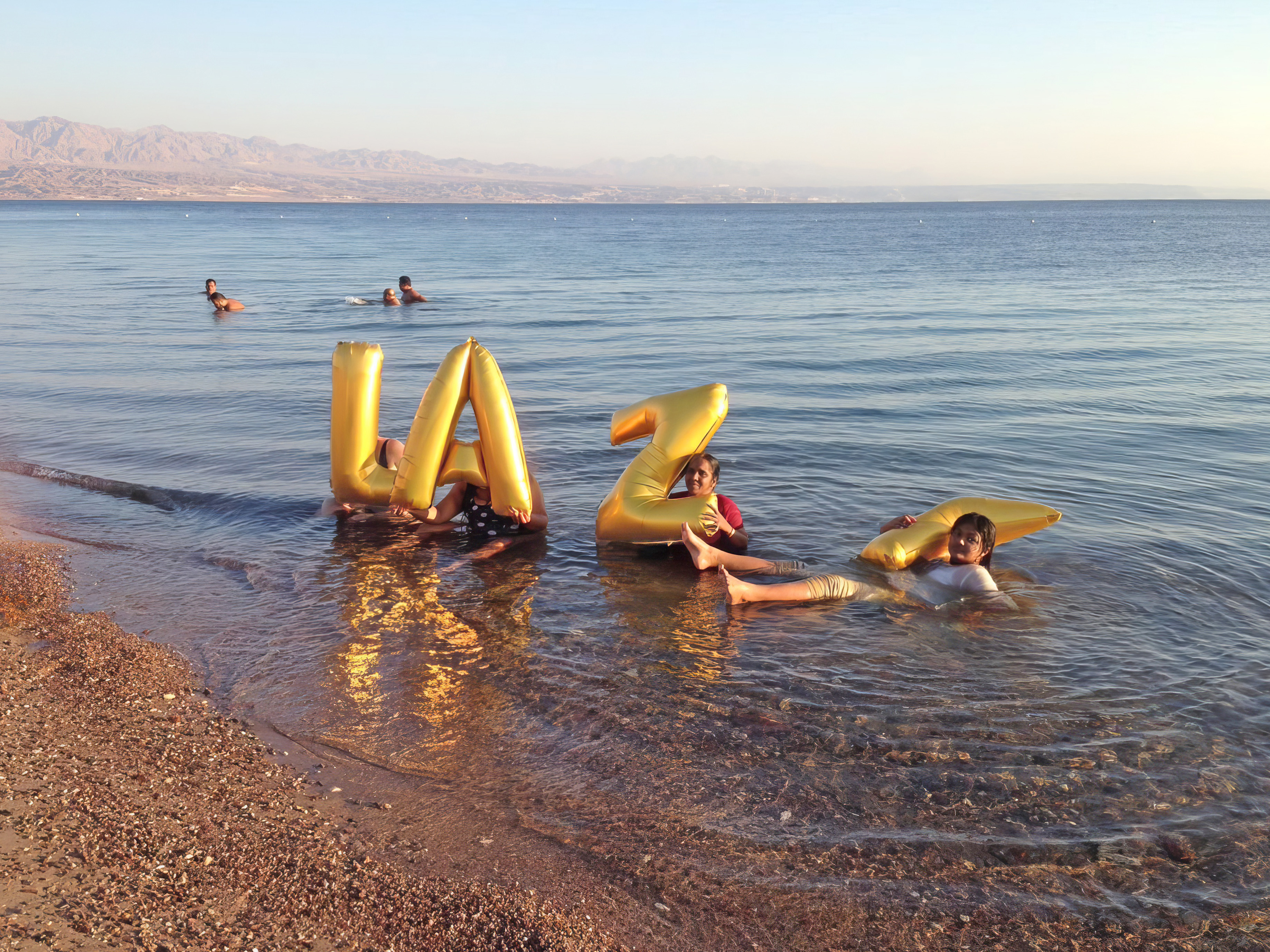 Egypt, Taba, Princess Beach - Lazy, Silence was Golden, gold balloons