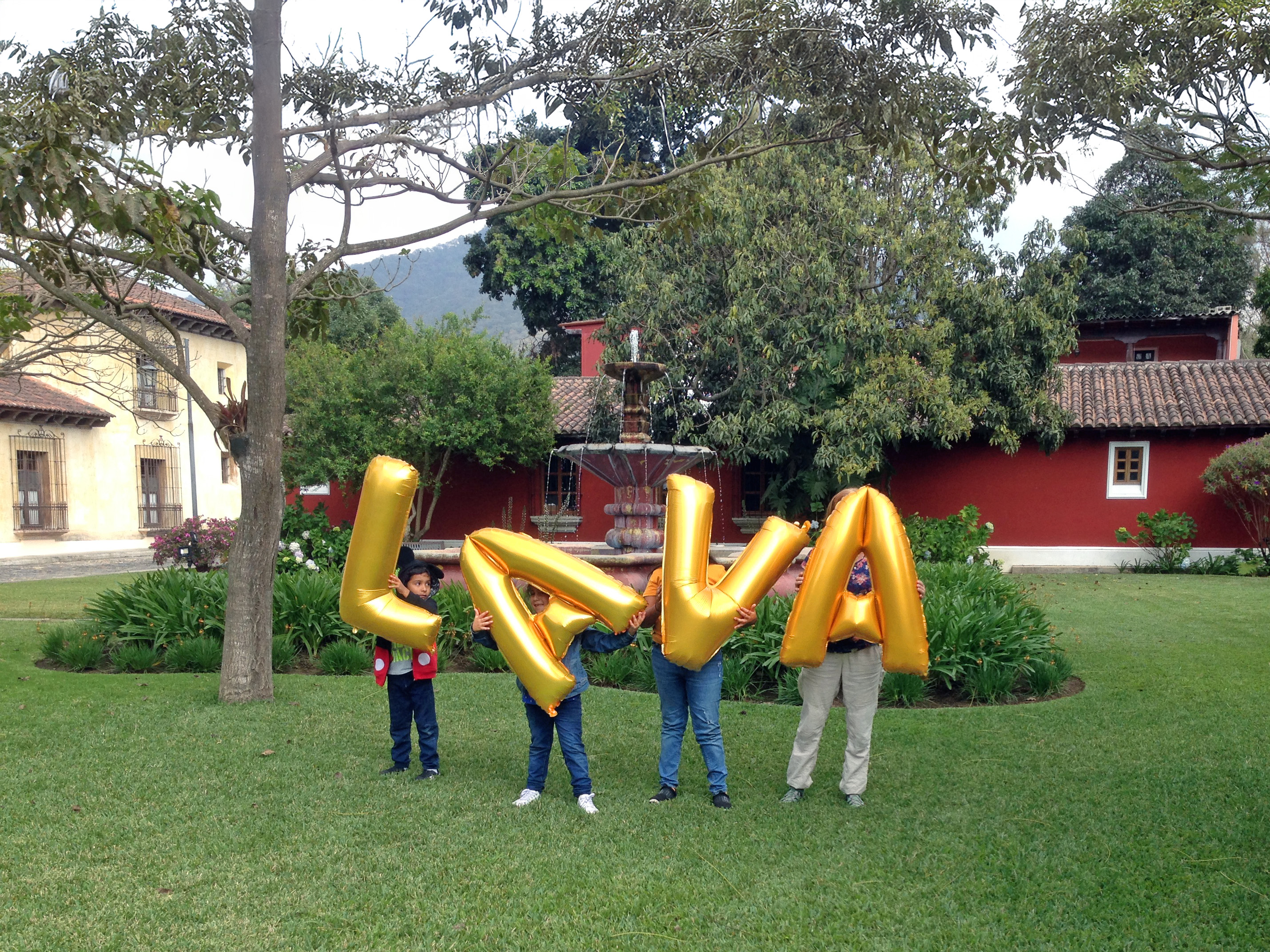 Guatemala-Antigua-Villa-Colonial-Lava-Silence-Was-Golden-gold-balloons