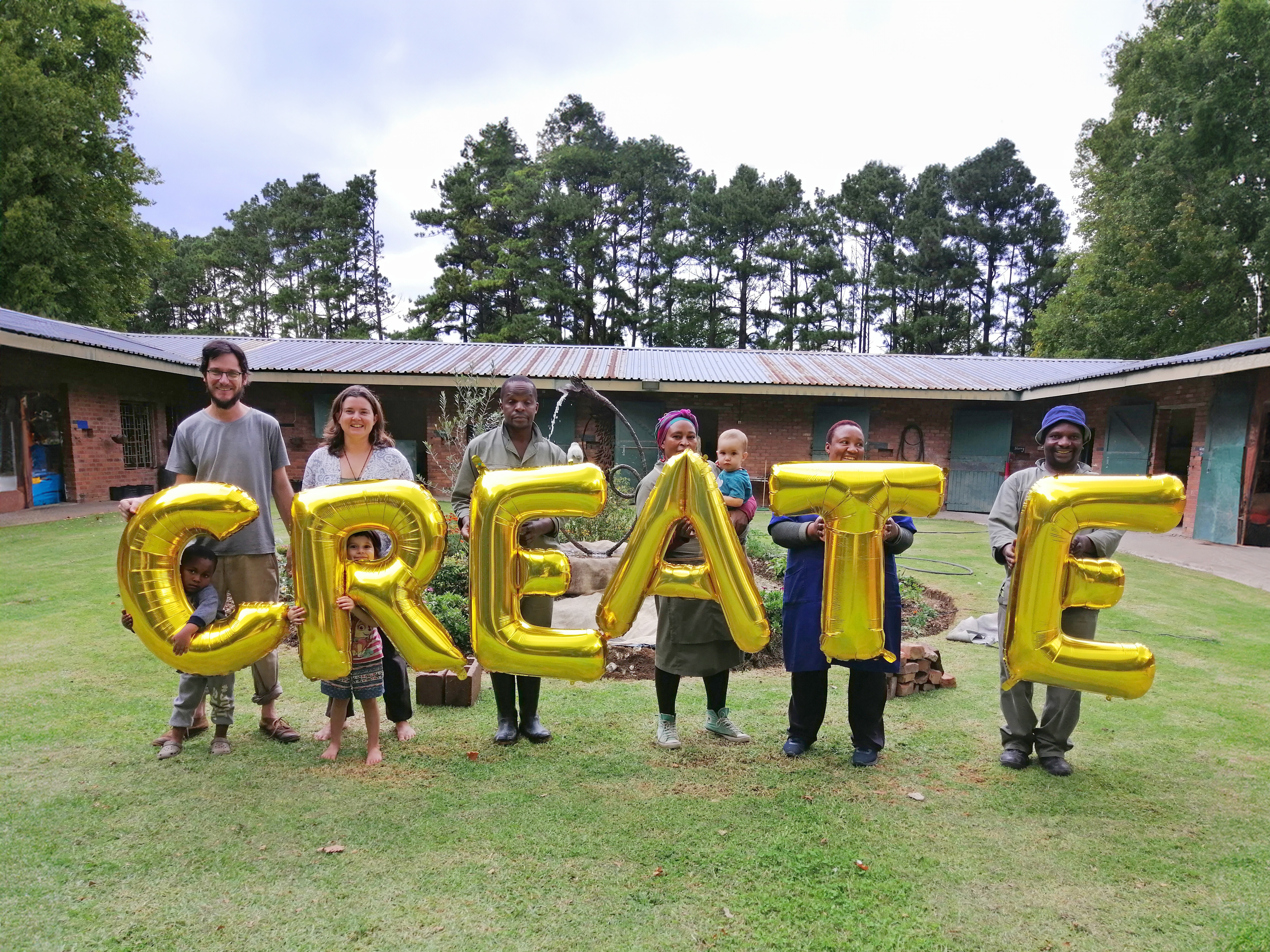 South Africa, Henburg Park, Falconer Art Studios - Create, Silence was Golden, gold balloons