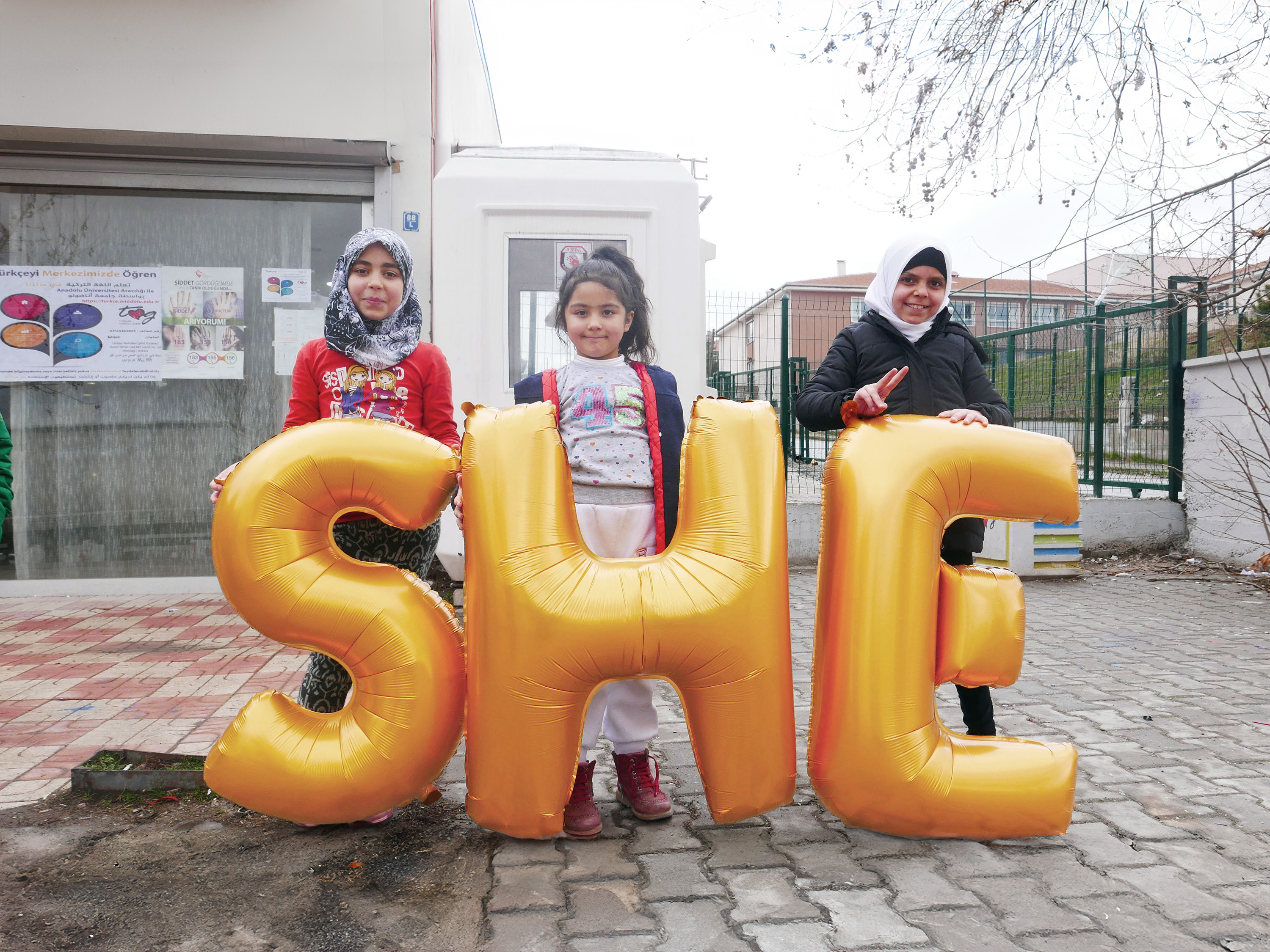 Golden balloons at Women and Girls Safe Space (Kadın Sağlığı Danışma ...