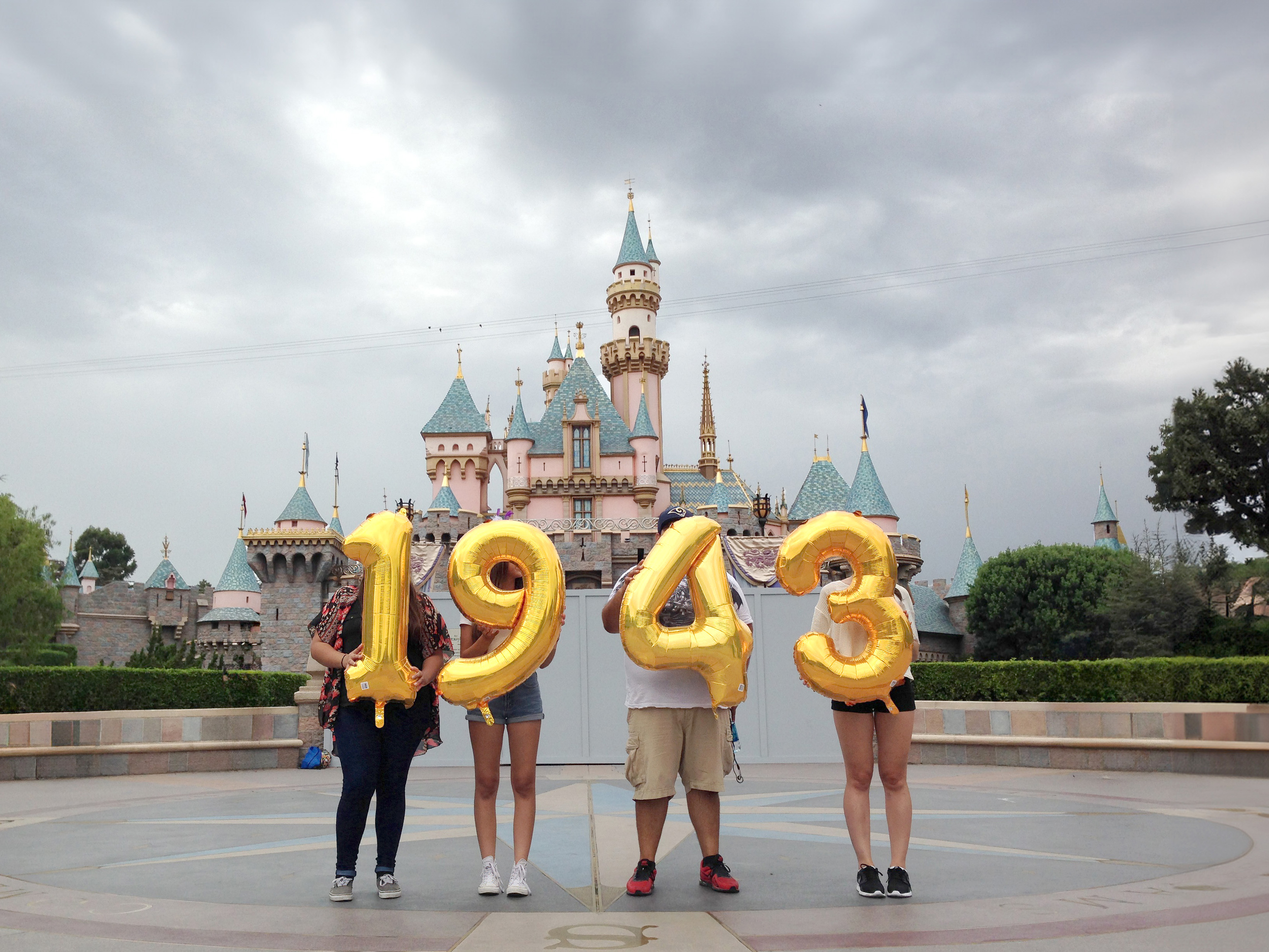 United States, California, Anaheim, Disneyland, Sleeping Beauty Castle - 1943, Silence Was Golden, gold balloons