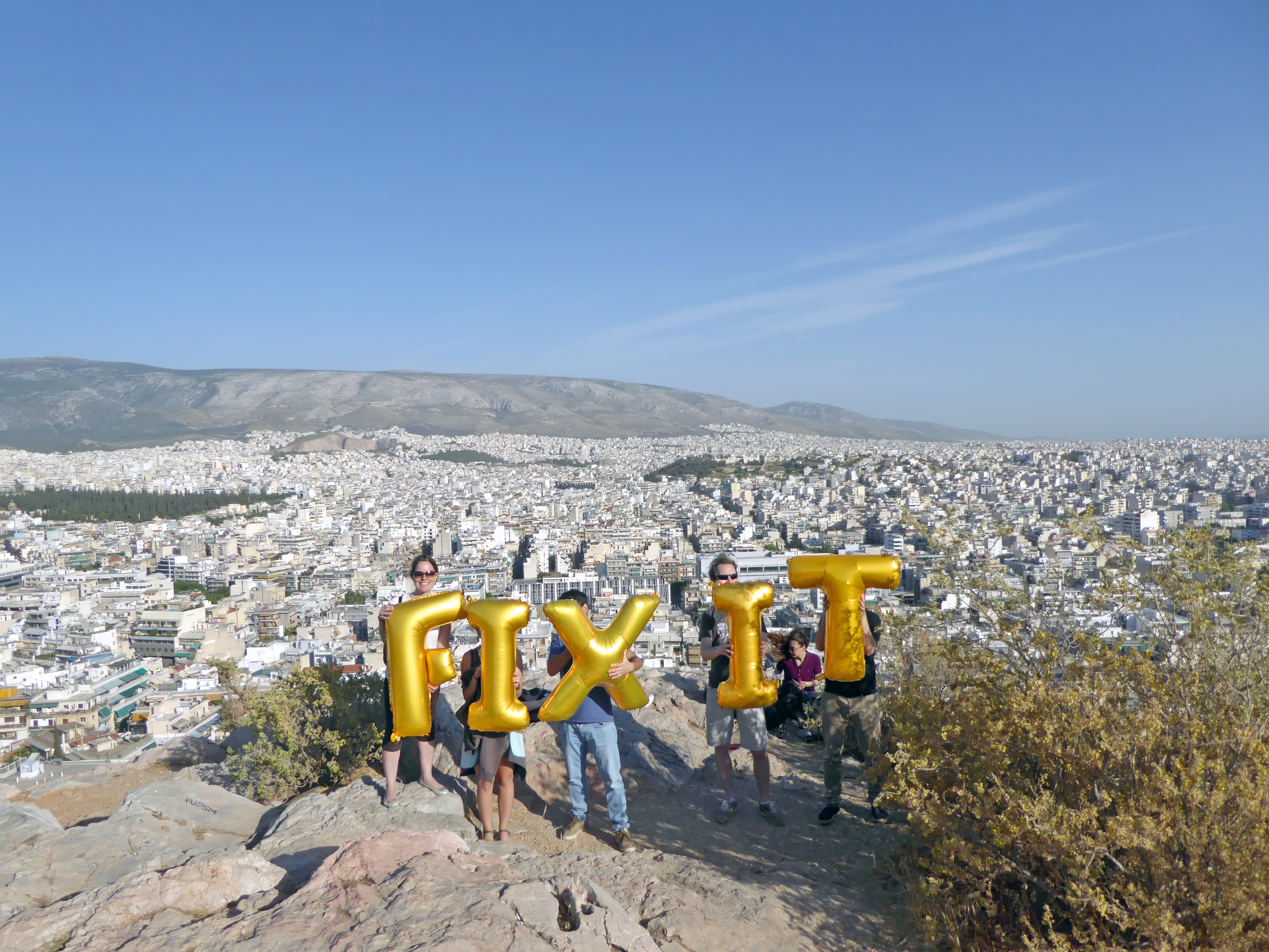 Greece, Athens, Spring of Pnyx - Fix It, Silence was Golden, gold balloons