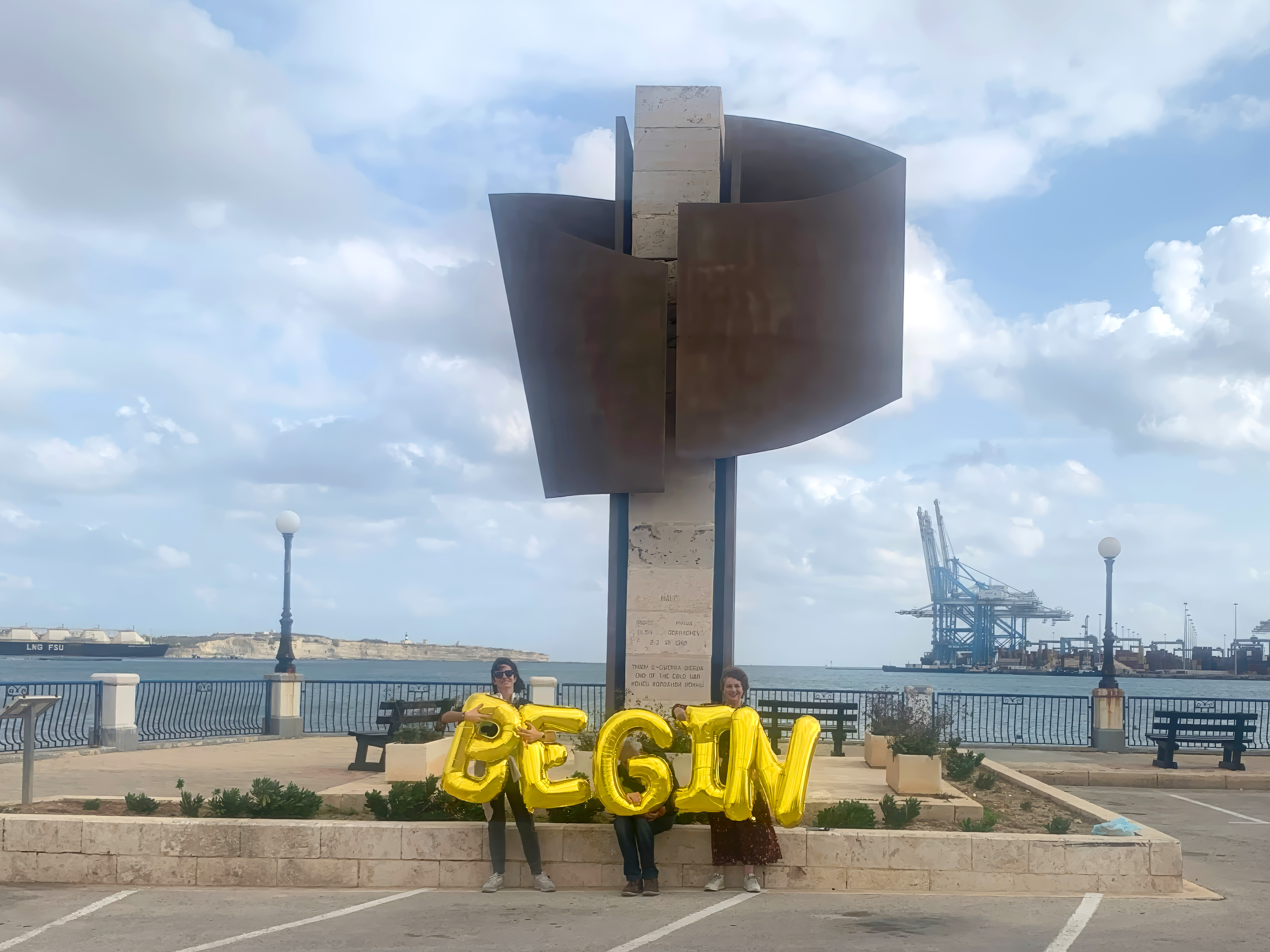 Malta-Birzebbuga-End-of-Cold-War-Memorial-Begin-Silence-was-Golden-gold-balloons