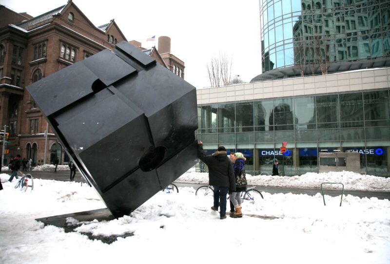 Tony-Rosenthal-–-Alamo-Astor-Place-Cube-1967-painted-Cor-Ten-steel-4.6-m-×-4.6-m-×-4.6-m-15-ft-×-15-ft-×-15-ft-installation-view-Astor-Place-Manhattan-New-York