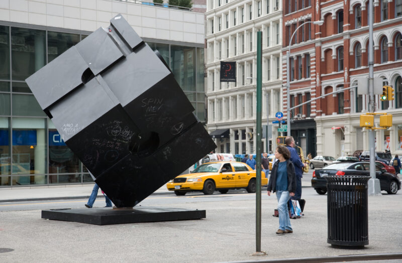 Tony-Rosenthal-–-Alamo-Astor-Place-Cube-1967-painted-Cor-Ten-steel-installation-view-Astor-Place-Manhattan-New-York-10