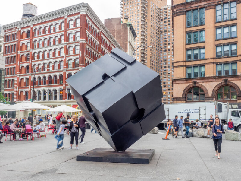 Tony-Rosenthal-–-Alamo-Astor-Place-Cube-1967-painted-Cor-Ten-steel-installation-view-Astor-Place-Manhattan-New-York-2