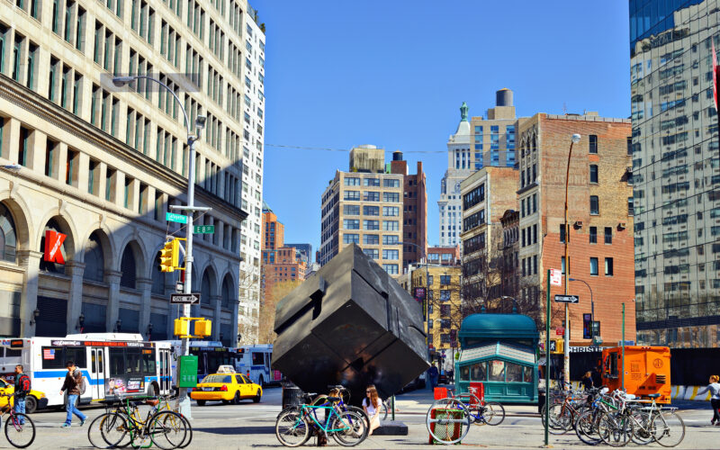 Tony-Rosenthal-–-Alamo-Astor-Place-Cube-1967-painted-Cor-Ten-steel-installation-view-Astor-Place-Manhattan-New-York-4