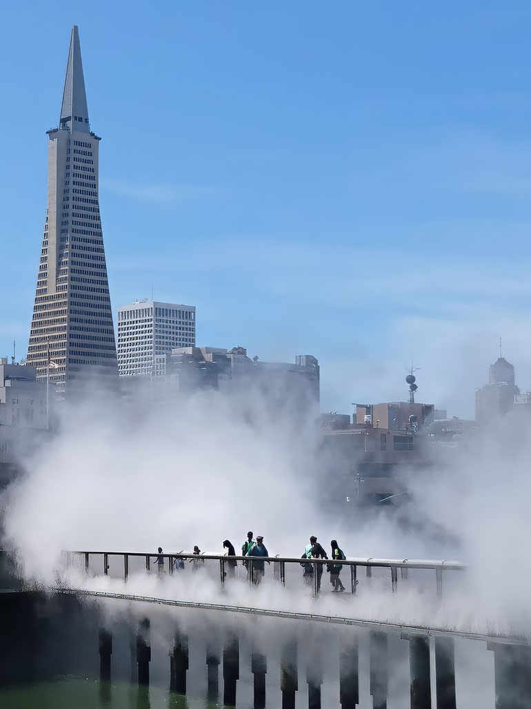 Fog Bridge in San Francisco by Fujiko Nakaya – A misty marvel